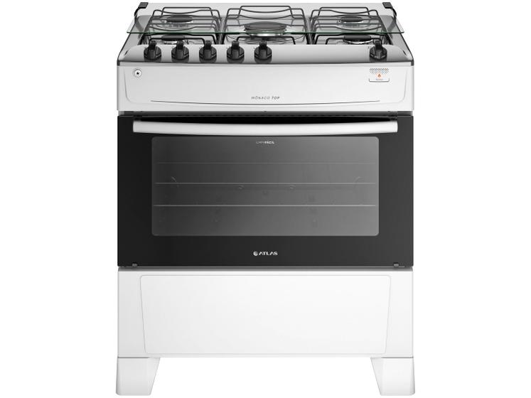Fogão 5 Bocas Atlas Mônaco Top Branco - Bivolt - 300001644 Fogão 5 Bocas Atlas Mônaco Top Branco - Bivolt - 300001644