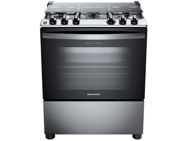Fogão 5 Bocas Brastemp Turbo Chama Inox - 110v - Bfs5gdr