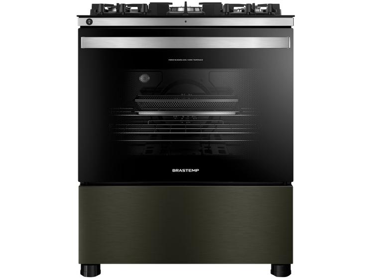 Fogão 5 Bocas Brastemp Eclipse Collection Preto Mesa em Vidro - 220v - Bfs5lap