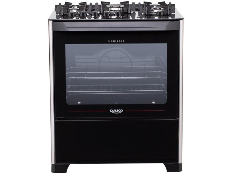 Fogão 5 Bocas Dako Preto Mesa de Vidro Magister Imagem de Fogão 5 Bocas Dako Preto Mesa de Vidro Magister
