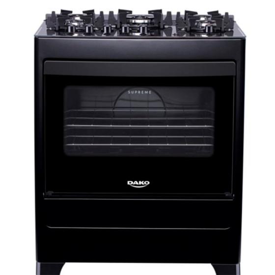 Fogão 5 Bocas Dako Supreme Glass Preto Mesa em Vidro - Bivolt - 300000571