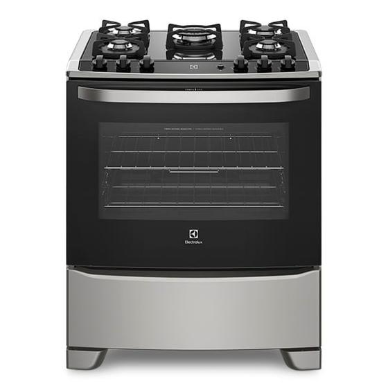 Imagem de Fogão 5 Bocas Electrolux Prata com Mesa de Vidro e Tripla Chama (76USV)