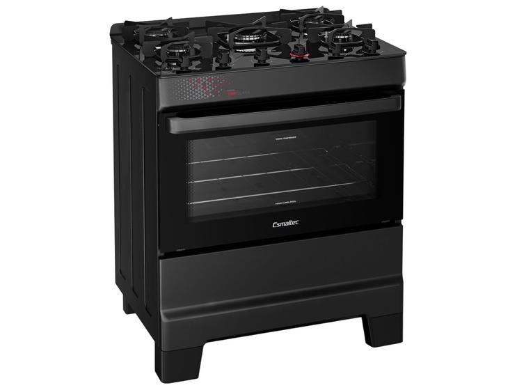 Fogão 5 Bocas Esmaltec Preto Mesa de Vidro Esmaltec Ideal Top Glass Imagem de Fogão 5 Bocas Esmaltec Preto Mesa de Vidro Esmaltec Ideal Top Glass