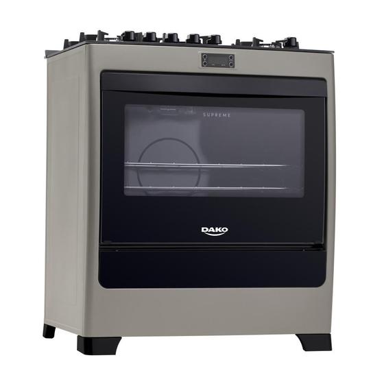 Imagem de Fogão 5 Bocas Supreme Timer Glass Forno Bivolt Dako Titanium