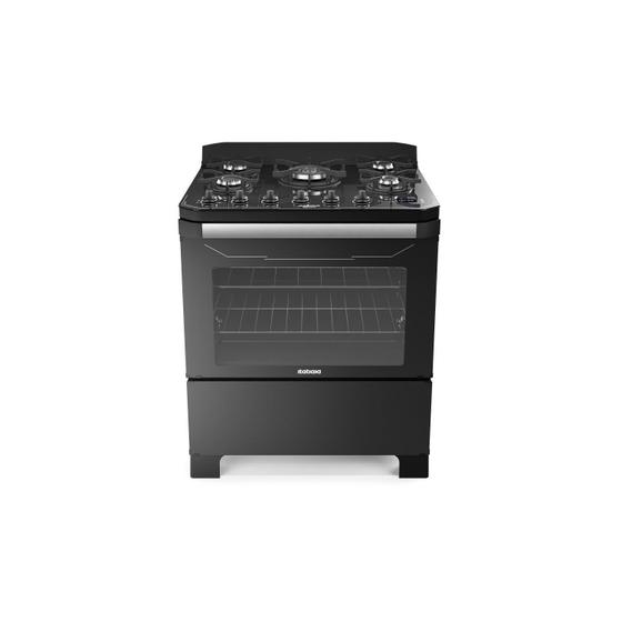 Imagem de Fogão 5 Bocas Tripla Chama Mesa de Vidro Timer Digital Bivolt Automático Itamaster Itatiaia Preto
