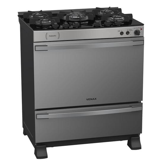 Imagem de Fogao 5 Bocas Venax Palladio Vitreo Inox Gas Glp