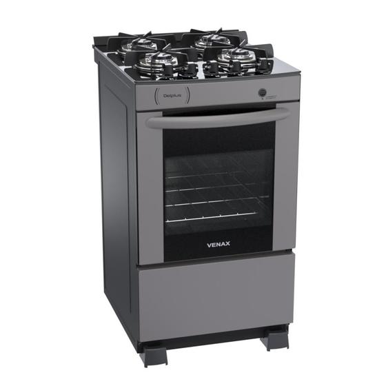 Fogao a Gas 4 Bocas Venax Delplus Vitreo BL Grafite Imagem de Fogao a Gas 4 Bocas Venax Delplus Vitreo BL Grafite
