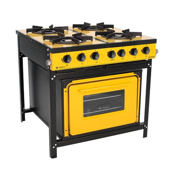 Fogão 4 Bocas Venâncio Bravo Com Forno Amarelo – Br4bfam