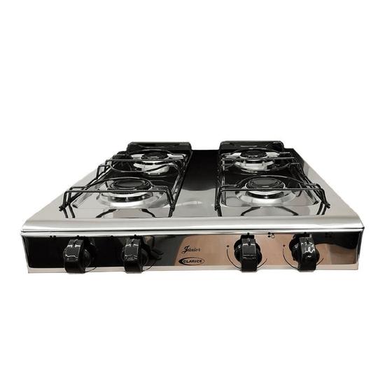 Imagem de Fogão À Gás Clarice Junior 4B Mesa Inox Manual Bivolt-Inox