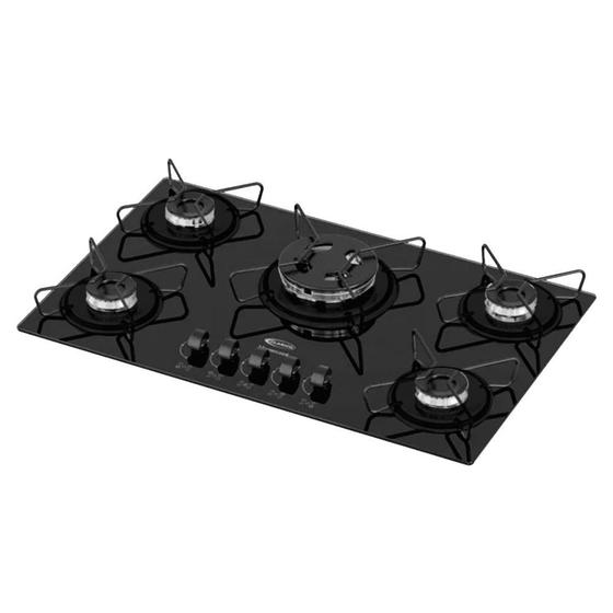 Cooktop 5 Bocas Clarice Preto - Tripla Chama - Gás Bivolt - 80050038.u Cooktop 5 Bocas Clarice Preto - Tripla Chama - Gás Bivolt - 80050038.u