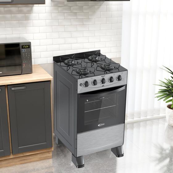 Fogão 4 Bocas Clarice Delicato Plus Glass Inox Mesa em Vidro – Bivolt