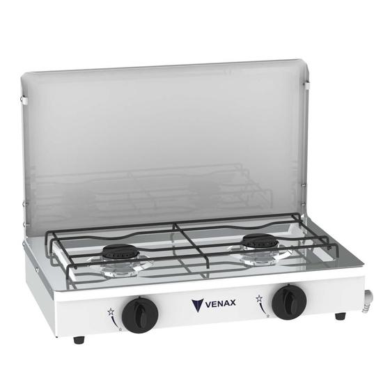 Imagem de Fogao a gas flamalar 2 q tampa de metal branco gas glp