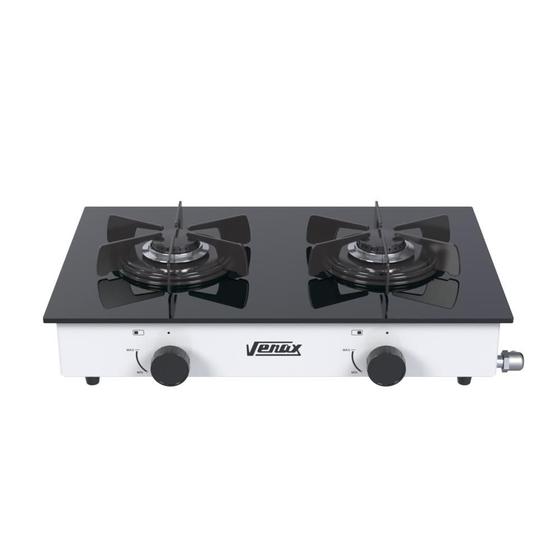 Fogão 2 Bocas Venax Flamalar Vitreo Branco Mesa em Vidro - 23109 Fogão 2 Bocas Venax Flamalar Vitreo Branco Mesa em Vidro - 23109
