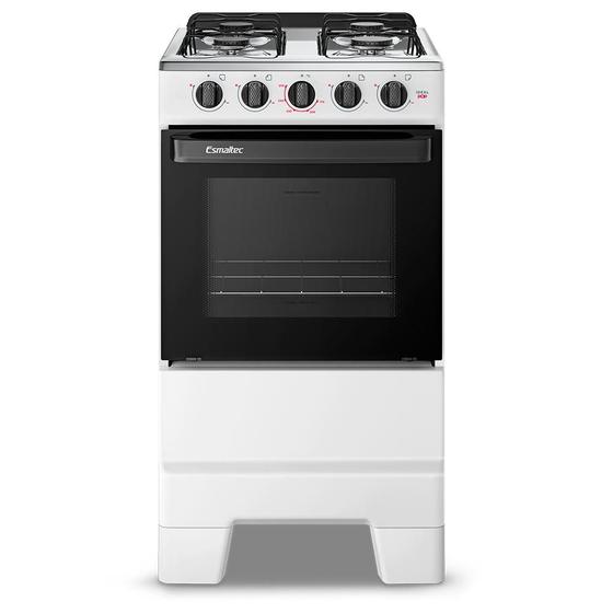 Fogão a Gás Mesa Inox e Forno 50L Limpa Fácil Esmaltec IDEAL POP F4ISB Cor Branco 4 bocas Imagem de Fogão a Gás Mesa Inox e Forno 50L Limpa Fácil Esmaltec IDEAL POP F4ISB Cor Branco 4 bocas