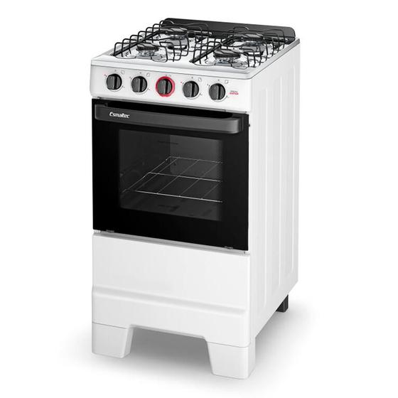 Imagem de Fogão a Gás Mesa Inox Forno 50L Limpa Fácil e Acendimento Automático Esmaltec IDEAL Super F4IAB Cor Branco 4 bocas Bivolt