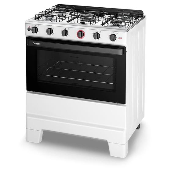 Imagem de Fogão a Gás Mesa Inox Super Chama Forno 84L Limpa Fácil e Acendimento Automático IDEAL Super F5IAB Cor Branco 5 bocas Bivolt