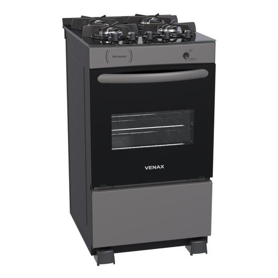 Fogao a gas picasso vitreo 4 q grafite glp - Venax Imagem de Fogao a gas picasso vitreo 4 q grafite glp