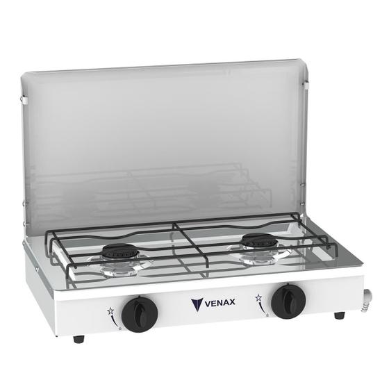 Fogão 2 Bocas Venax Flamalar Com Tampa Branco - 7493