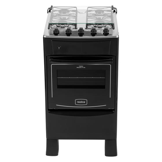 Fogão 4 Bocas Realce Eletrodomésticos Íris Plus Preto - Bivolt