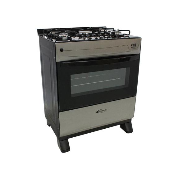 Fogão 5 Bocas Clarice Veritá Kroma Inox Mesa em Vidro - Bivolt