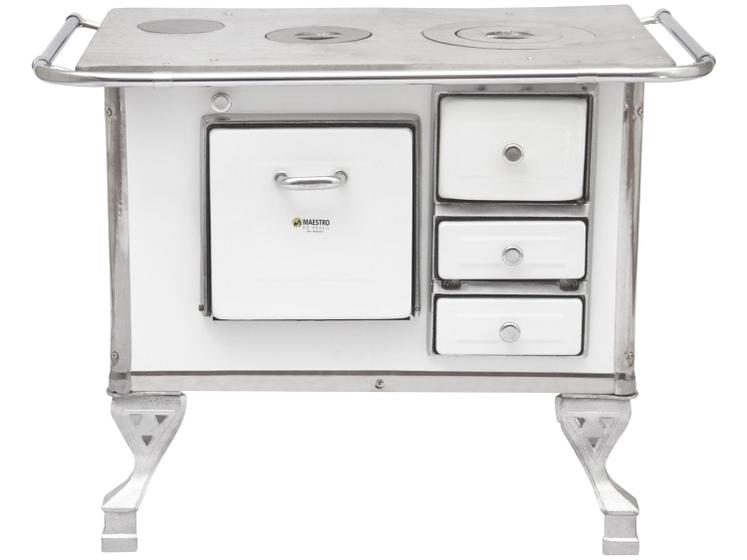Fogão a Lenha 2 Bocas Maestro N1 Esquerdo - Branco Imagem de Fogão a Lenha 2 Bocas Maestro N1 Esquerdo