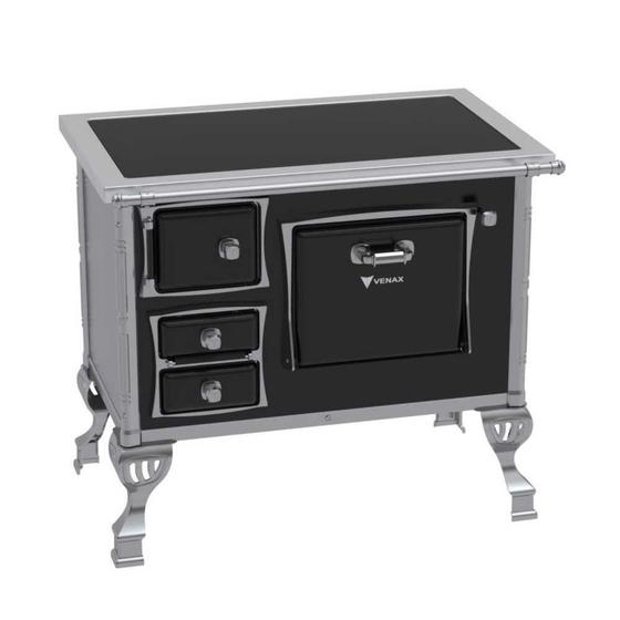 Fogão a Lenha N 01 Premium GII Preto Chapa Vitrocerâmica Sem Tampa - Venax Imagem de Fogão a Lenha N 01 Premium GII Preto Chapa Vitrocerâmica Sem Tampa - Venax