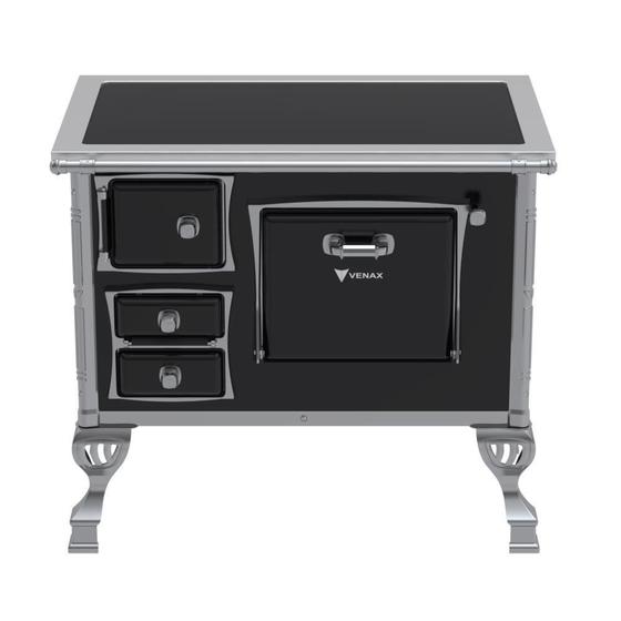 Fogão a Lenha Venax N1 Saída Direita 34977 Premium Chapa em Vitrocerâmico Sem Tampa Imagem de Fogão a Lenha Venax N1 Saída Direita 34977 Premium Chapa em Vitrocerâmico Sem Tampa