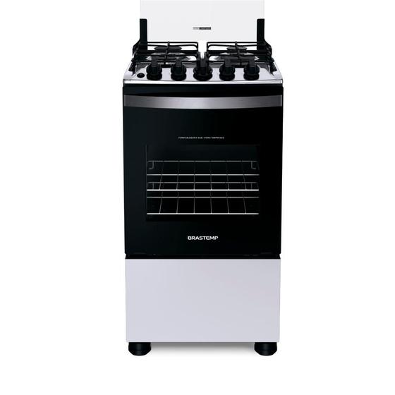 Imagem de Fogão Brastemp 4 Bocas Branco com Duas Prateleiras com Alturas Ajustáveis - BFO4NBB - Bivolt