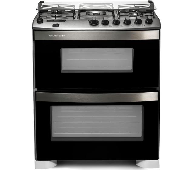 Fogão Brastemp 5 bocas duplo forno Branco com quadrichama e timer ...