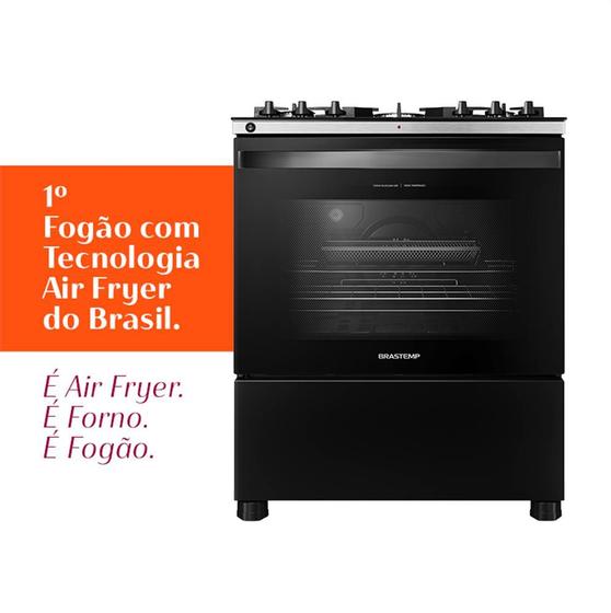 Fogão 5 Bocas Brastemp Preto Mesa em Vidro - 220v - Bfs5lae Fogão 5 Bocas Brastemp Preto Mesa em Vidro - 220v - Bfs5lae