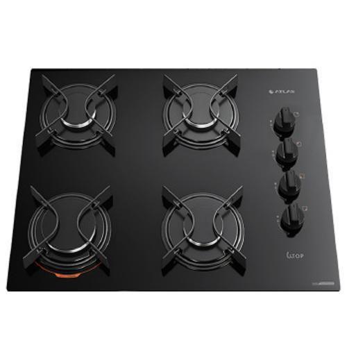 Imagem de Fogão Cooktop 4 Bocas Atlas Utop Vidro Temperado - Preto