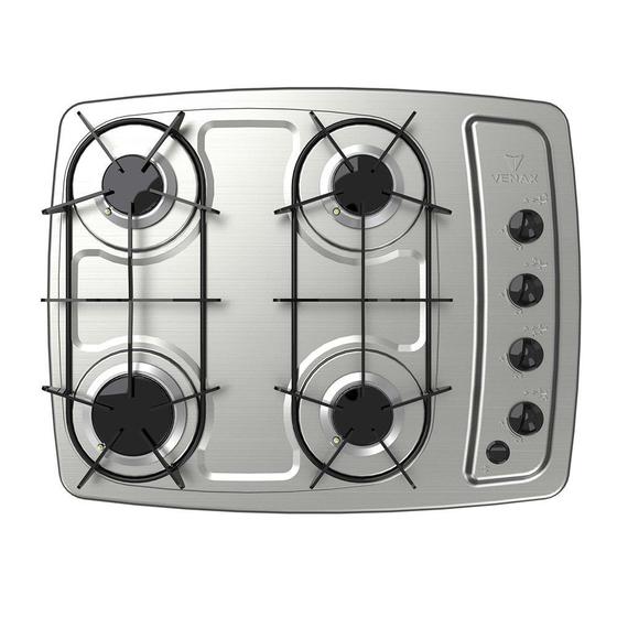 Fogão Cooktop 4 Bocas Venax - Bivolt - Inox Menor preço em Fogão Cooktop 4 Bocas Venax - Bivolt - Inox