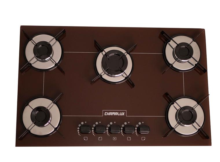 Cooktop 5 Bocas Chamalux Marrom - Ultra Chama - Gás Bivolt Cooktop 5 Bocas Chamalux Marrom - Ultra Chama - Gás Bivolt