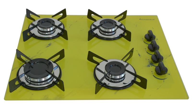 Cooktop 4 Bocas Chamalar Amarelo - Premium Ultra Chama Marmorizado - Gás Bivolt Cooktop 4 Bocas Chamalar Amarelo - Premium Ultra Chama Marmorizado - Gás Bivolt