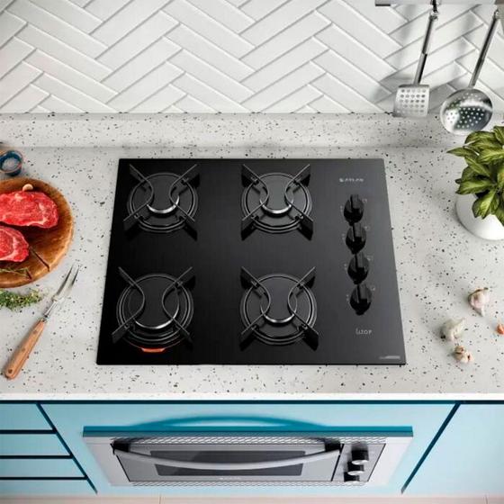 Imagem de Fogão Cooktop a Gás 4 Bocas U Top Atlas