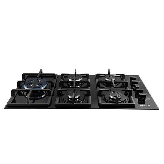 Imagem de Fogão Cooktop a Gás Suggar 5 Bocas Tripla Chama Preto Bivolt