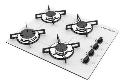 Imagem de Fogão Cooktop Chamalux 4 Bocas Ultra Chama Branco 127v/220v