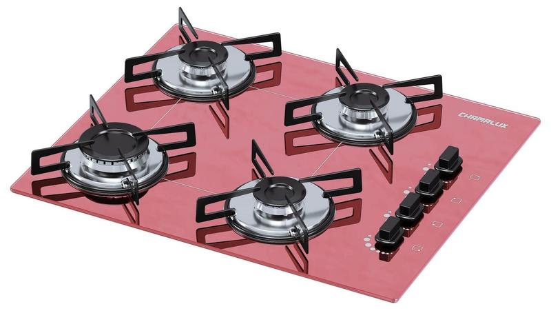 Cooktop 4 Bocas Chamalux Rosa - Ultra Chama - Gás Bivolt
