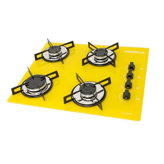 Imagem de FOGAO COOKTOP CHAMALUX 4BOCAS AMARELO Gás natural