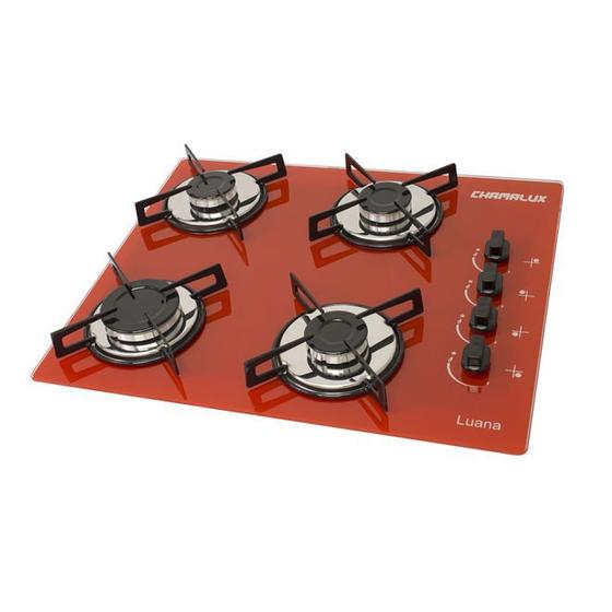 Imagem de FOGAO COOKTOP CHAMALUX 4BOCAS VERMELHO Gás natural