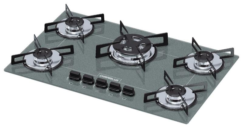 Cooktop 5 Bocas Chamalux Prata - Tripla Chama - Gás Bivolt Cooktop 5 Bocas Chamalux Prata - Tripla Chama - Gás Bivolt