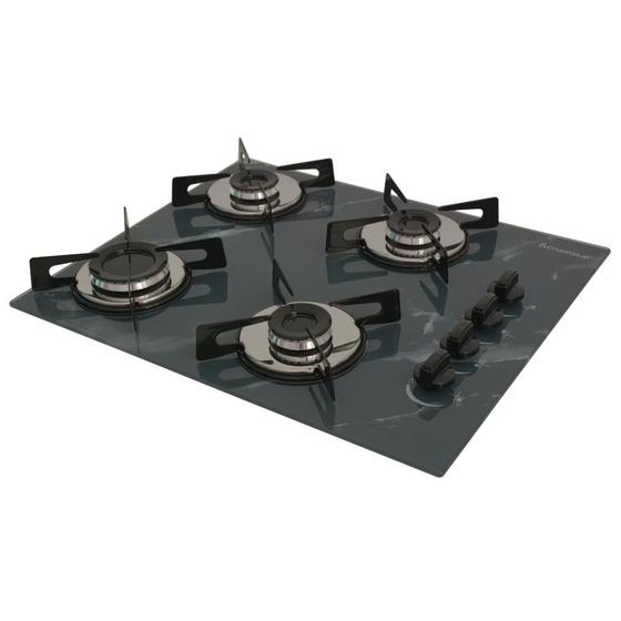 Imagem de Fogão Cooktop Chapa 4bocas Ultra Chama 127/220v Marmo Cinza