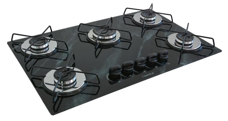 Imagem de Fogão Cooktop Classic 5 Bocas Ultra Chama Marmorizado Preto