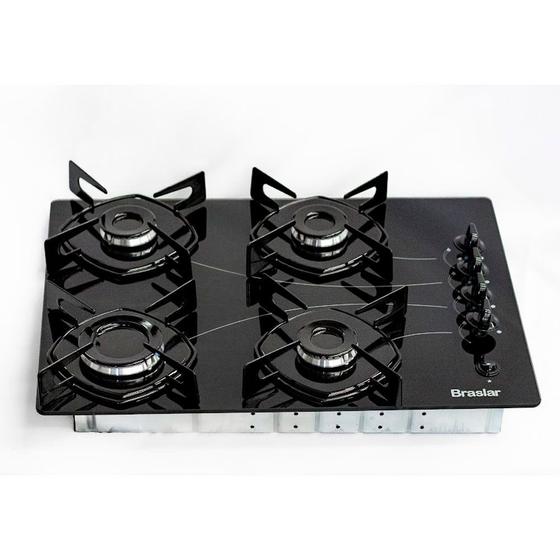 Imagem de Fogão Cooktop com Mesa de Vidro Pop 4 Bocas Braslar