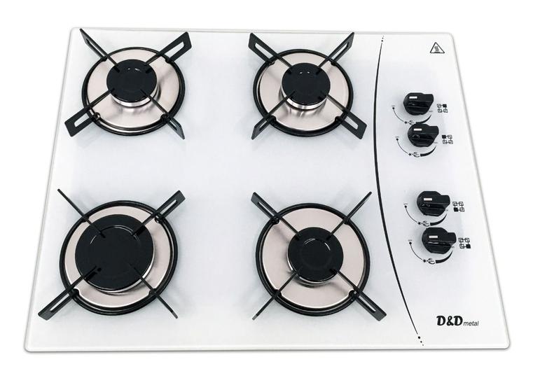 Imagem de Fogão cooktop D&D 4 bocas Branco a gás