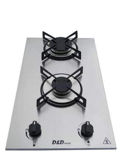 Imagem de Fogão Cooktop D&D A Gás 2 Bocas Com Tampo Inox
