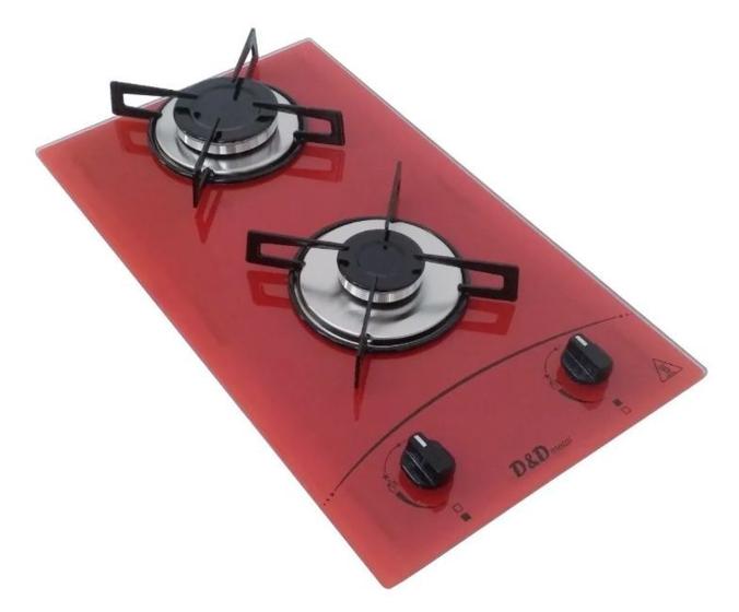Cooktop 2 Bocas D&d Vermelho - Gás Bivolt - Ce02p Cooktop 2 Bocas D&d Vermelho - Gás Bivolt - Ce02p