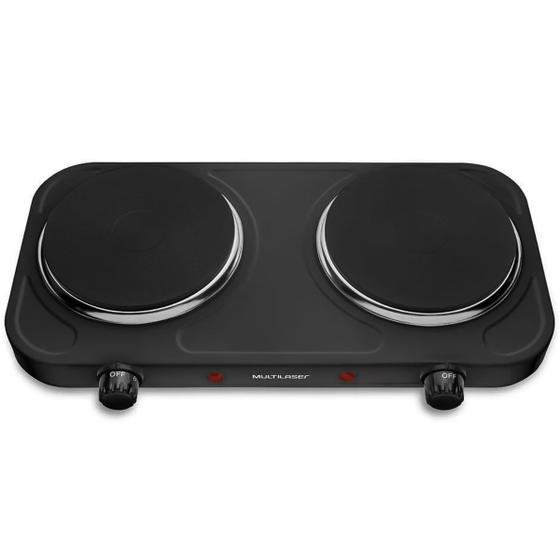 Fogão Cooktop Elétrica Multilaser Gourmet Easy Cook Duo Preto 220v