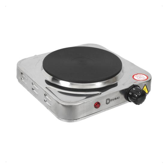 Fogão Cooktop Elétrica Prateado Inox 1 Boca Chapa 110 220 AMG