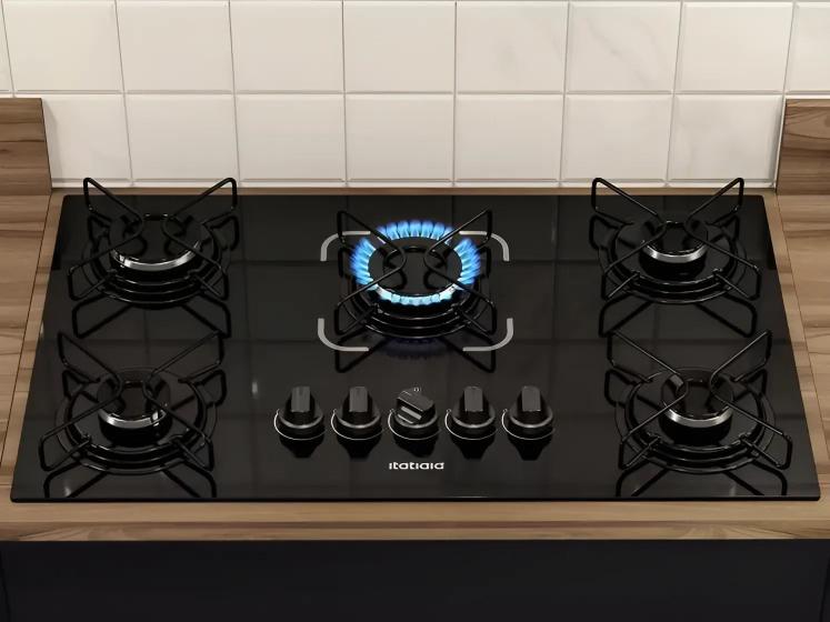 Imagem de Fogão Cooktop Essencial Com 5 Bocas Vidro Temperado Itatiaia Preto